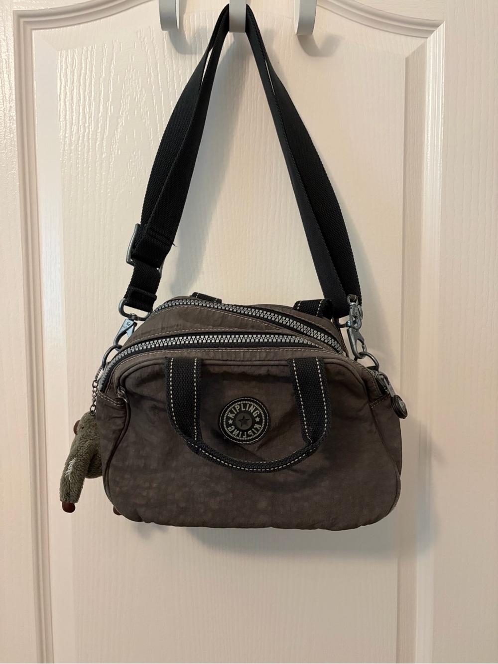 Kipling Brown Small Crossbody Messenger Bag with Removable Strap